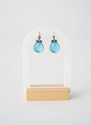 Boucles d’oreilles matériaux métal bleu KONPLOTT femme