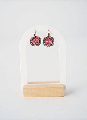 Boucles d’oreilles ornement oxyde de zirconium rose KONPLOTT femme