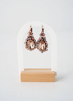 Boucles d’oreilles ornement oxyde de zirconium rose KONPLOTT femme