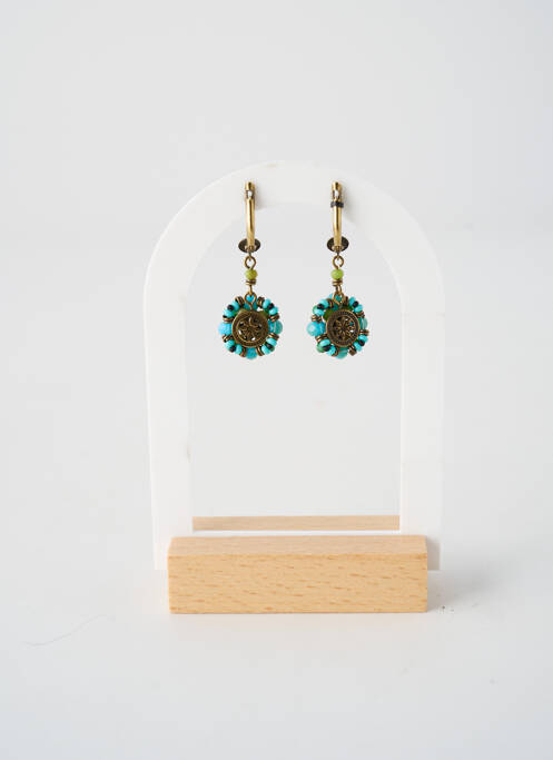 Boucles d’oreilles ornement perles bleu KONPLOTT femme