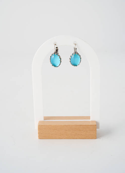 Boucles d’oreilles matériaux métal bleu KONPLOTT femme