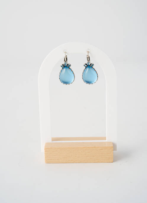 Boucles d’oreilles matériaux métal bleu KONPLOTT femme