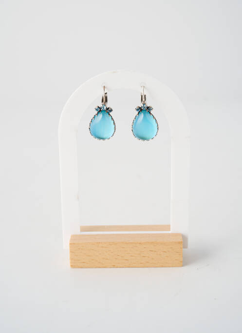 Boucles d’oreilles matériaux métal bleu KONPLOTT femme