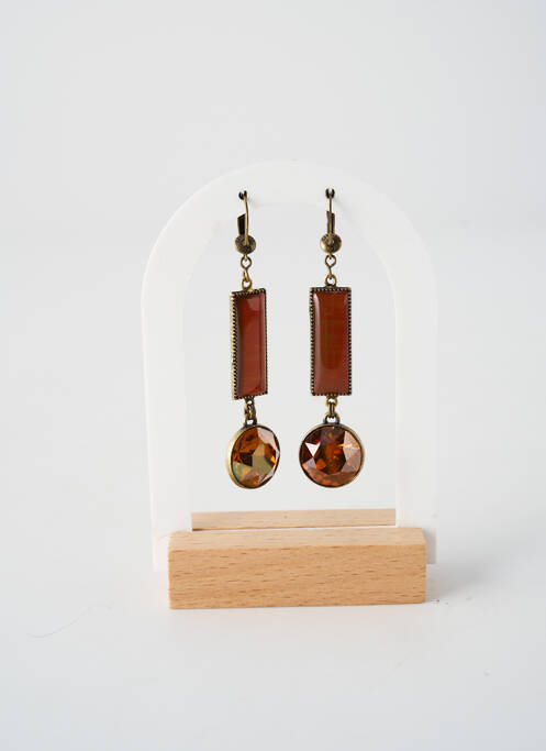 Boucles d’oreilles matériaux métal orange KONPLOTT femme