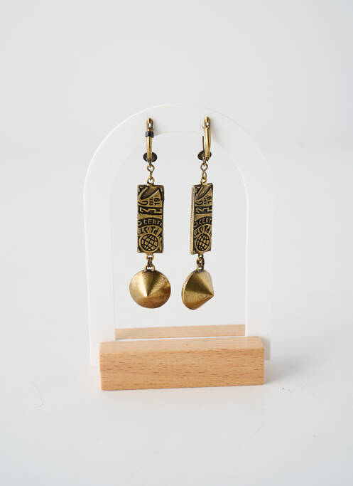 Boucles d’oreilles matériaux métal orange KONPLOTT femme