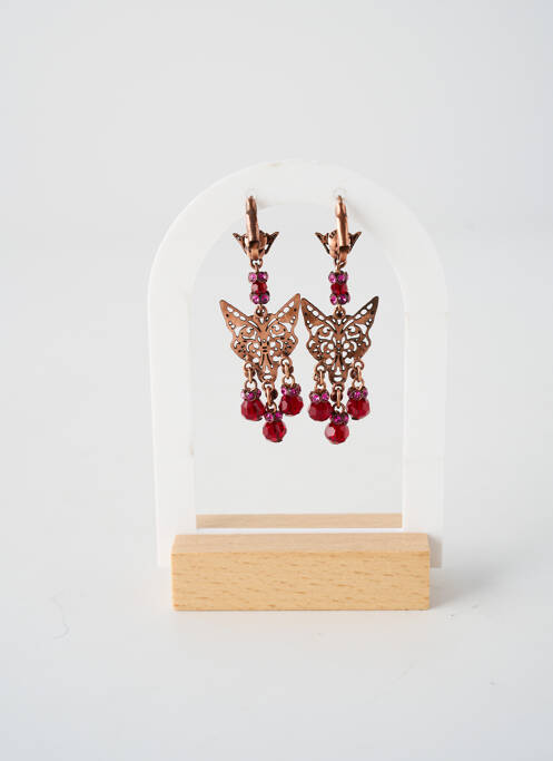 Boucles d’oreilles ornement oxyde de zirconium rose KONPLOTT femme