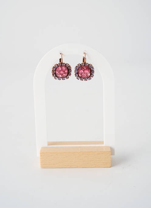 Boucles d’oreilles ornement oxyde de zirconium rose KONPLOTT femme