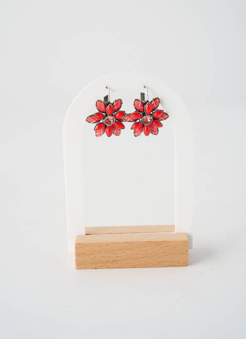 Boucles d’oreilles ornement oxyde de zirconium rouge KONPLOTT femme