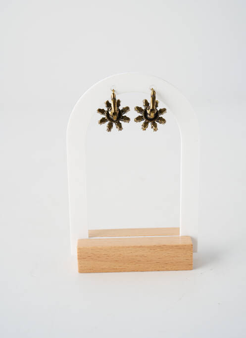 Boucles d’oreilles matériaux métal vert KONPLOTT femme