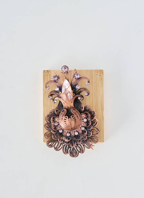 Broche matériaux métal rose KONPLOTT femme