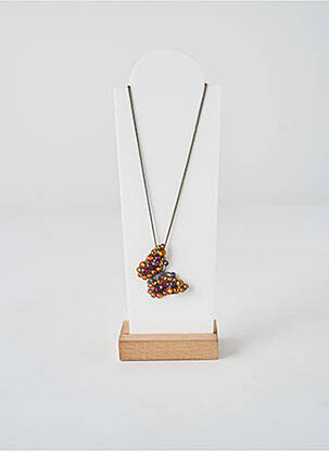 Collier ornement oxyde de zirconium orange KONPLOTT femme