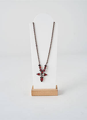 Collier ornement oxyde de zirconium rouge KONPLOTT femme