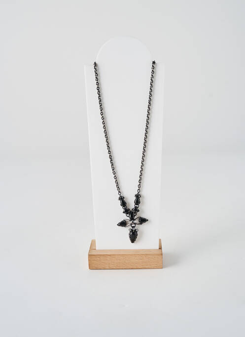 Collier matériaux métal noir KONPLOTT femme