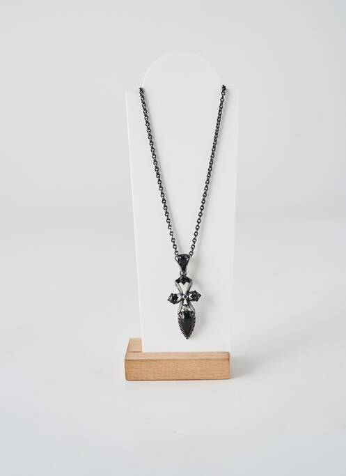 Collier ornement oxyde de zirconium noir KONPLOTT femme