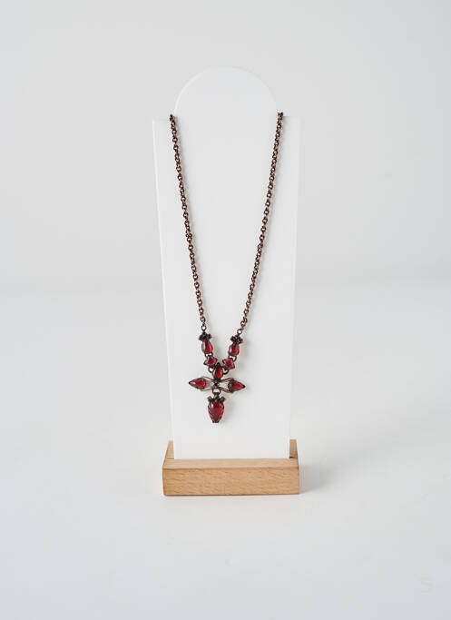 Collier ornement oxyde de zirconium rouge KONPLOTT femme