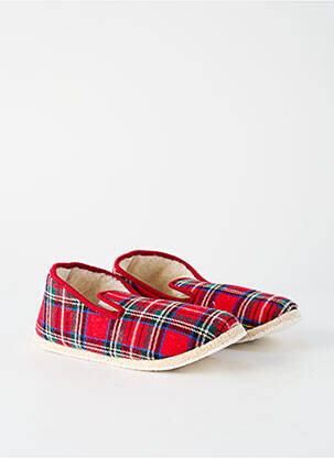 Chaussons/pantoufles bout rond bout rond rouge RONDINAUD unisexe