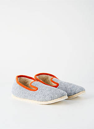 Chaussons/pantoufles bout rond bout rond gris RONDINAUD unisexe