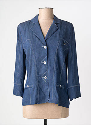 Veste casual col tailleur bleu GUY DUBOUIS femme