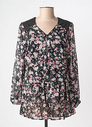 Tunique manches longues tissage crêpe noir GUY DUBOUIS femme