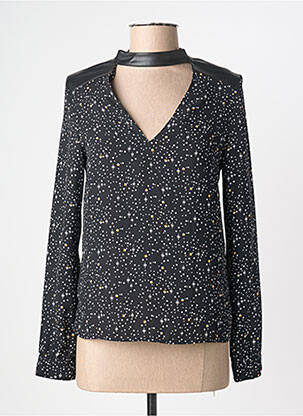 Top coupe cintrée manches longues noir MORGAN femme