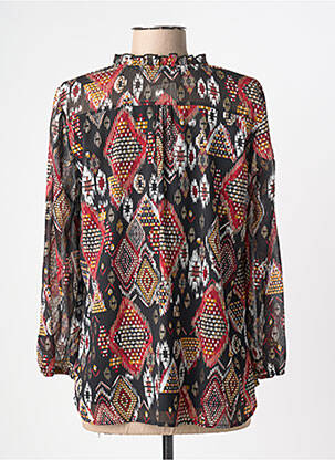 Blouse légère et transparente manches longues noir CHRISTINE LAURE femme