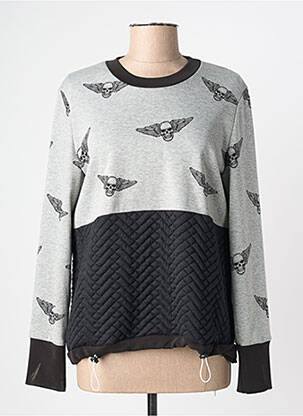 Sweat-shirt stretch manches longues gris MERI & ESCA femme
