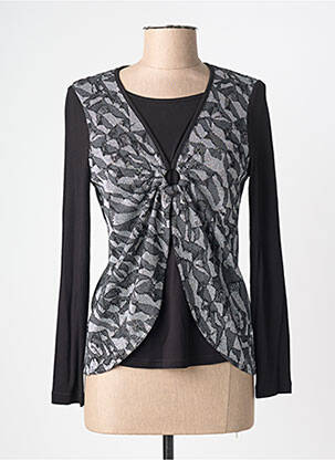 Top stretch manches longues argent GREGORY PAT femme