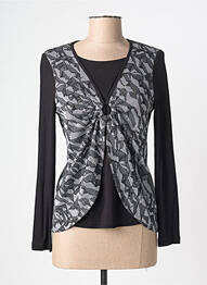 Top stretch manches longues argent GREGORY PAT femme