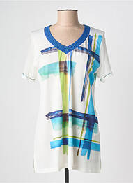 Tunique manches courtes coupe cintrée bleu IMPULSION femme