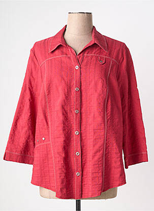 Chemisier tissage crêpe manches 3/4 rose GUY DUBOUIS femme