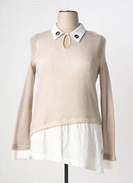 Pull tunique manches longues manches longues beige MADO ET LES AUTRES femme