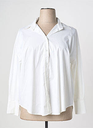 Chemisier coupe droite manches longues blanc EGO femme