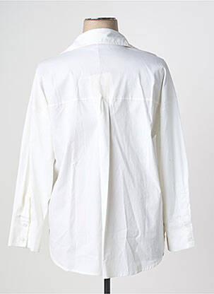 Chemisier coupe droite manches longues blanc EGO femme