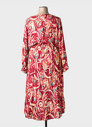 Robe longue manches longues manches longues rouge COULEURS DU TEMPS femme