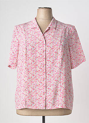 Chemisier tissage crêpe manches courtes rose GUY DUBOUIS femme