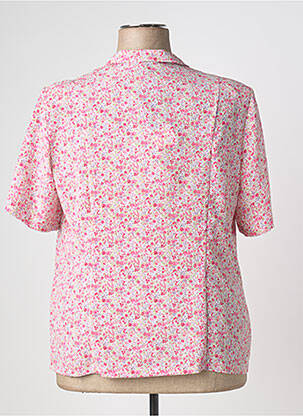 Chemisier tissage crêpe manches courtes rose GUY DUBOUIS femme