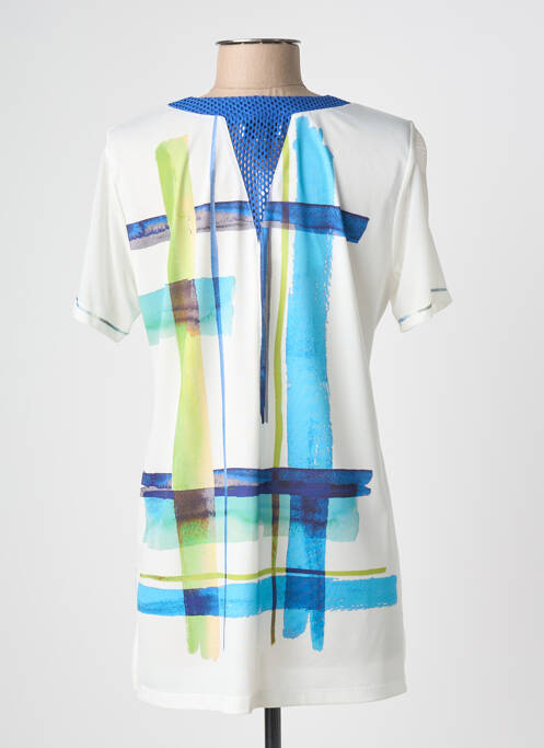 Tunique manches courtes coupe cintrée bleu FRANCE RIVOIRE femme