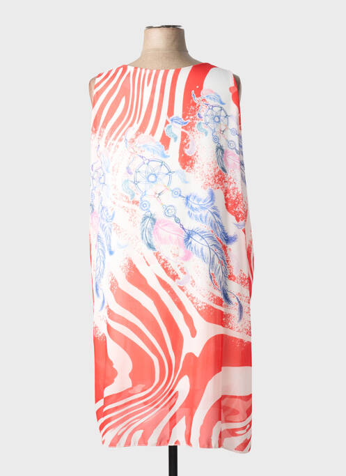 Robe mi-longue rouge COULEURS DU TEMPS femme