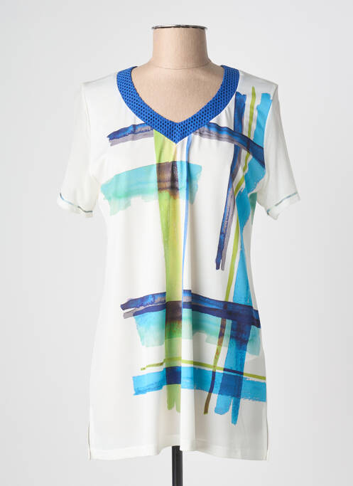 Tunique manches courtes coupe cintrée bleu IMPULSION femme