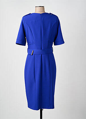 Robe mi-longue manches courtes manches courtes bleu SONIA K femme