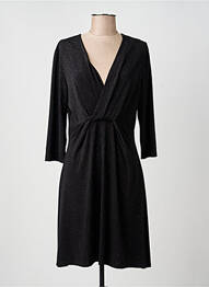 Robe mi-longue manches 3/4 manches 3/4 noir FILLE A SUIVRE femme