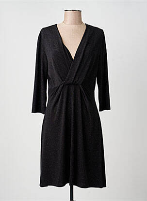 Robe mi-longue manches 3/4 manches 3/4 noir FILLE A SUIVRE femme