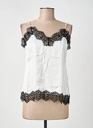 Top manches bretelles ajustables fines bretelles blanc LIU JO femme