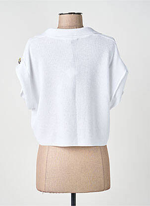 Gilet manches courtes fermeture boutonnée sur le devant blanc CINZIA CALDI femme