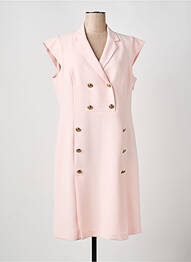 Robe mi-longue manches courtes manches courtes rose CARA LOTTI femme