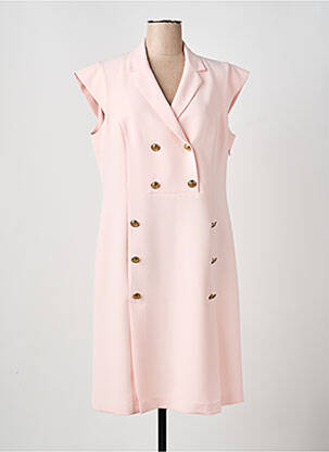 Robe mi-longue manches courtes manches courtes rose CARA LOTTI femme