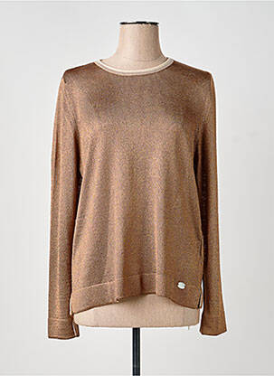 Pull coupe droite manches longues marron CINZIA CALDI femme
