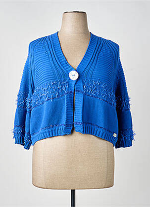 Gilet manches longues manches 3/4 bleu CINZIA CALDI femme