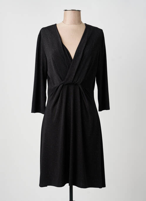 Robe mi-longue manches 3/4 manches 3/4 noir FILLE A SUIVRE femme