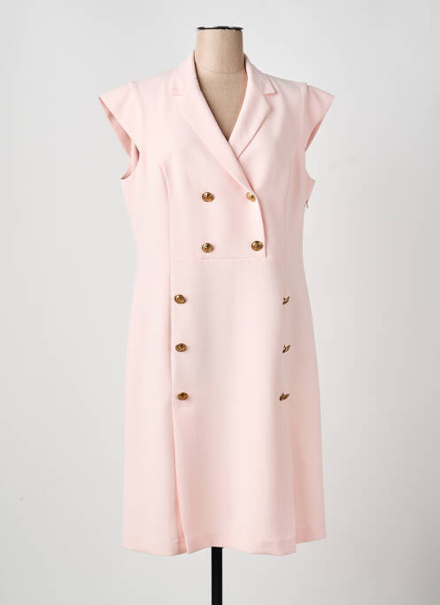 Robe mi-longue manches courtes manches courtes rose CARA LOTTI femme